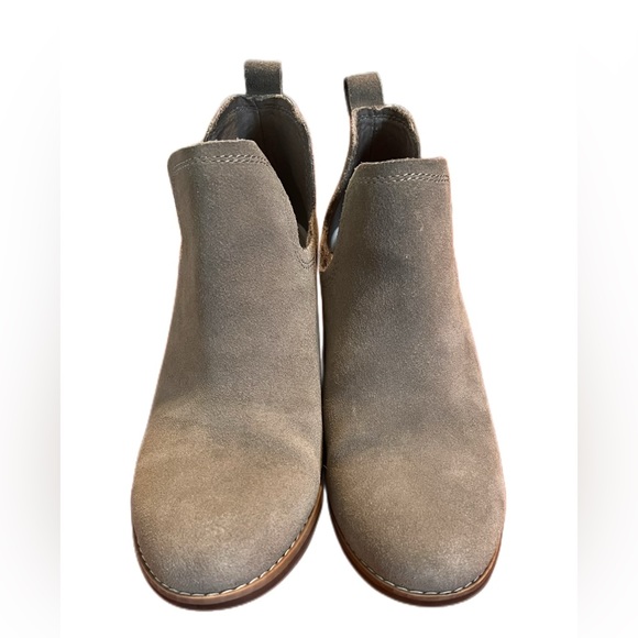 TOMS THE KALLIE Taupe Suede Wedge Boot Size 5 - Picture 5 of 10